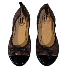 IF Ferrara Women's Sparkle Flats - Black and Brown